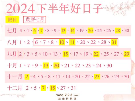 龍年結婚|2024結婚好日子｜麥玲玲擇宜嫁娶結婚吉日｜一覽202